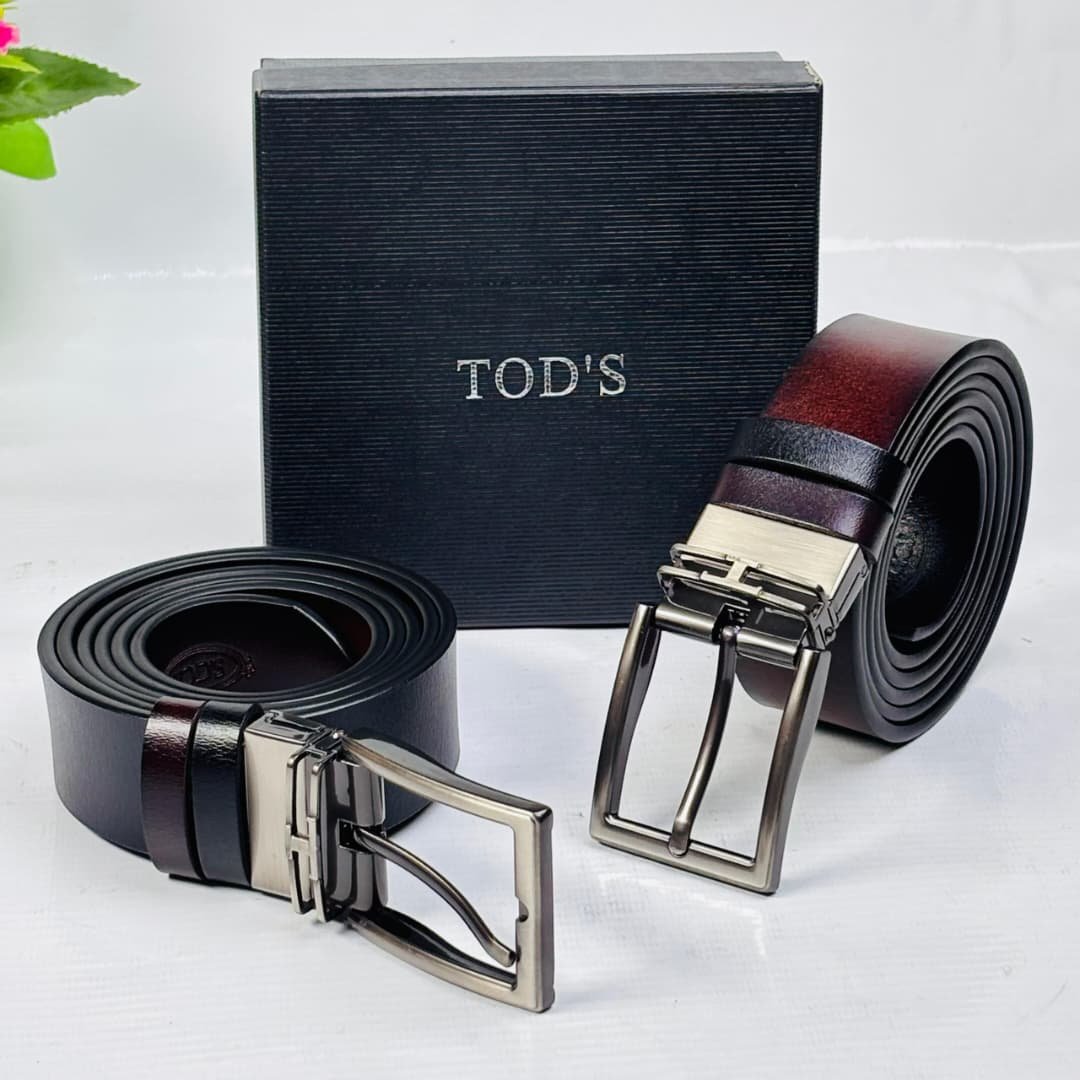 Tod's Reversible Leather Belt Set